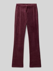 Regular fit sweatpants in fluweellook, model 'REBEL' van Only Bordeaux - 22