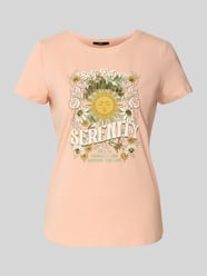 T-shirt z nadrukiem z motywem i okrągłym dekoltem od Zero Fuksjowy - 10