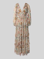 Abendkleid im Stufen-Look mit V-Ausschnitt von LACE & BEADS Pink - 2
