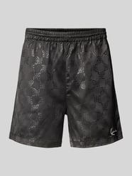 Relaxed fit korte broek met all-over logoprint, model 'Signature' van KARL KANI - 10