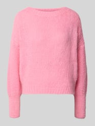 Gebreide pullover met ribboorden, model 'Isolde' van LOLLYS LAUNDRY Fuchsia - 8