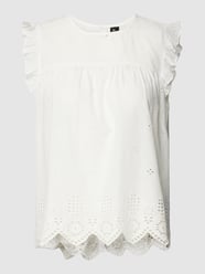 Bluse aus reiner Baumwolle mit Lochstickerei Modell 'LODA' von Only Weiß - 31