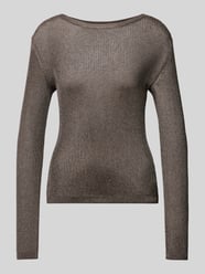 Gebreide pullover met extra brede schouders, model 'Silvi' van Gestuz Grijs / zwart - 41