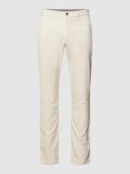Corduroy broek met logostitching, model 'DENTON' van Tommy Hilfiger Wit - 8