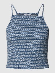 Korte top van viscose met all-over bloemenmotief, model 'NOVA' van Only Blauw / turquoise - 39
