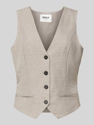 Regular fit gilet in gemêleerde look, model 'LINDA' van Only Beige - 2