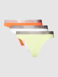 String mit Logo-Bund im 3er-Pack Modell 'THONG' von Calvin Klein Underwear Rot - 26