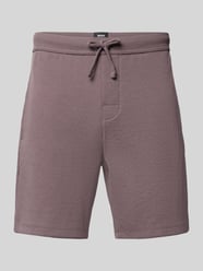 Szorty dresowe o kroju regular fit z mieszanki bawełny model 'WAFFLE SHORTS' od BOSS - 18