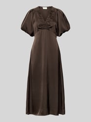 Regular fit midi-jurk met V-hals, model 'Illana' van Neo Noir - 16