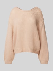 Gebreide pullover met extra brede schouders, model 'Fobain' van BOSS Orange Roze - 33