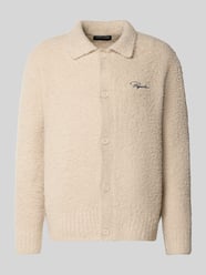 Gebreid jack met platte kraag en labelstitching van Pegador - 9