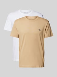T-Shirt mit Label-Print im 2er-Pack von Calvin Klein Jeans Beige - 38