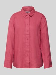 Regular Fit Leinenhemdbluse mit durchgehender Knopfleiste von Samsøe Samsøe Pink - 19
