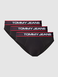 Slip mit Label-Bund Modell 'NEW YORK' im 3er-Pack von Tommy Jeans Schwarz - 25