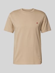 T-shirt met logostitching van Replay Bruin - 1