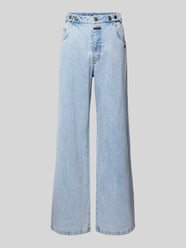 Straight leg jeans met labelapplicatie van Karo Kauer - 1