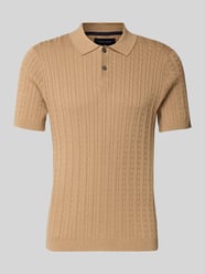 Koszulka polo o kroju slim fit o wyglądzie dzianiny od Christian Berg Men - 7
