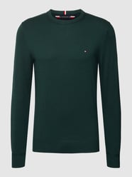 Strickpullover mit Logo-Stitching Modell 'PIMA' von Tommy Hilfiger Grün - 42
