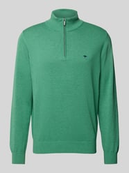 Gebreide pullover met schipperskraag van Fynch-Hatton Groen - 15