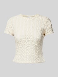 Blusenshirt mit Lochmuster von Jake*s Collection Beige - 31