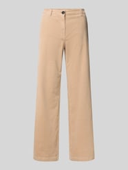 Wide leg corduroy broek met knoop- en ritssluiting, model 'MARLENE' van Lanius Beige - 36