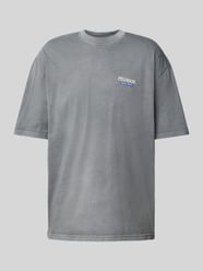 Oversized T-shirt met labelprint, model 'LANDON' van Pegador Grijs / zwart - 30