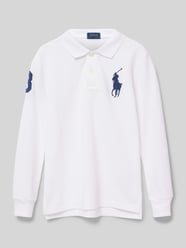 Slim Fit Poloshirt mit Logo-Stitching von Polo Ralph Lauren Teens Weiß - 46