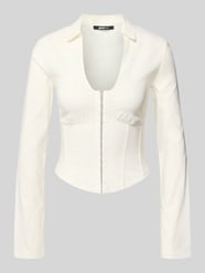 Bluzka o kroju slim fit z mieszanki wiskozy w stylu gorsetowym od Gina Tricot - 5