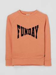 Sweatshirt mit Flockprint von Tom Tailor Orange - 44