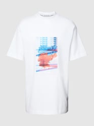 T-shirt met motiefstitching, model 'MOTION' van Calvin Klein Jeans Wit - 19