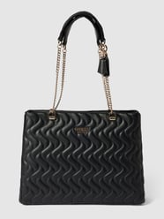 Torba tote z pikowaniem model ‘ECO’ od Guess Czarny - 20