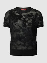 T-Shirt in Strick-Optik mit Strukturmuster von Max Mara Studio Schwarz - 2