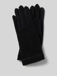 Rękawiczki z filcowanej żywej wełny Model „Leather Piping Touch” od Roeckl - 34