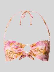 Góra bikini o kroju slim fit z detalem z logo model 'Ines' od GUESS Fuksjowy - 28