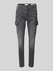 Slim Fit Jeans mit Cargotaschen Modell 'AMELIE' von Gang Grau - 1