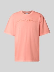 T-Shirt mit Label-Stitching von Karl Kani Orange - 48