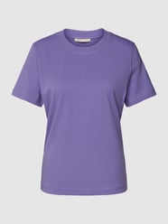 T-shirt z prążkowaną stójką od edc By Esprit Różowy - 47