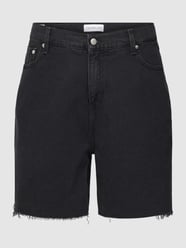 PLUS SIZE Jeansshorts mit Label-Patch von CK Jeans Plus Schwarz - 17