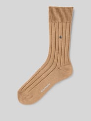 Sokken met labelprint van Burlington Beige - 38