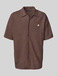 Regular fit vrijetijdsoverhemd met structuurmotief en labelstitching van PEGADOR - 6