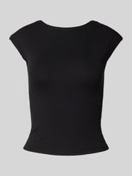 T-Shirt mit Rundhalsausschnitt von Gina Tricot Schwarz - 24