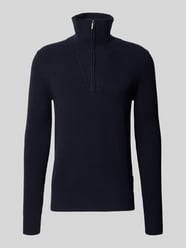 Sweter z dzianiny z mieszanki wełny z kołnierzem zapinanym od bugatti - 28