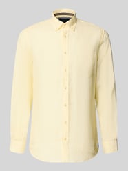 Slim fit linnen overhemd met borstzak van Christian Berg Men - 2