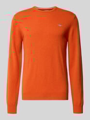 Strickpullover aus reiner Lammwolle mit gerippten Abschlüssen von Gant Orange - 29