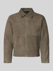 Leer jack met ritssluiting en steekzakken van JACK & JONES Premium Beige - 46
