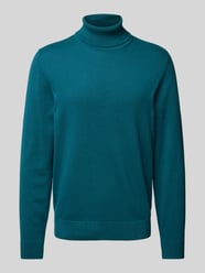 Regular Fit Rollkragenpullover aus Baumwolle mit gerippten Abschlüssen von s.Oliver RED LABEL Blau - 3