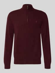 Gebreide pullover van wol met opstaande kraag en ritssluiting van Polo Ralph Lauren Bordeaux - 1
