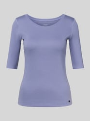 T-shirt z mieszanki bawełny z aplikacją z logo od Marc Cain - 34