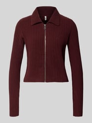 Kardigan rozpinany o kroju regular fit z prążkowaną fakturą, model „ELLY” od ONLY - 13