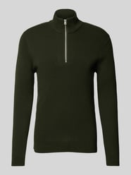 Sweter z dzianiny o kroju regular fit ze stójką model ‘PHIL’ od Only & Sons Zielony - 27